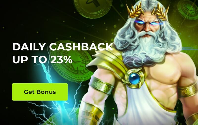 Bitslots casino has cashback up to 23%