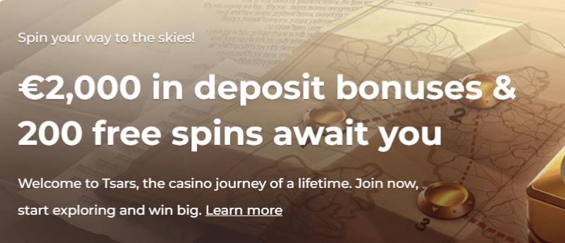 Tsars Casino bonuses