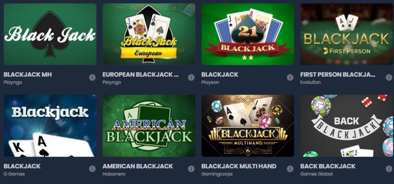 Blackjack games at Kryptosino Casino